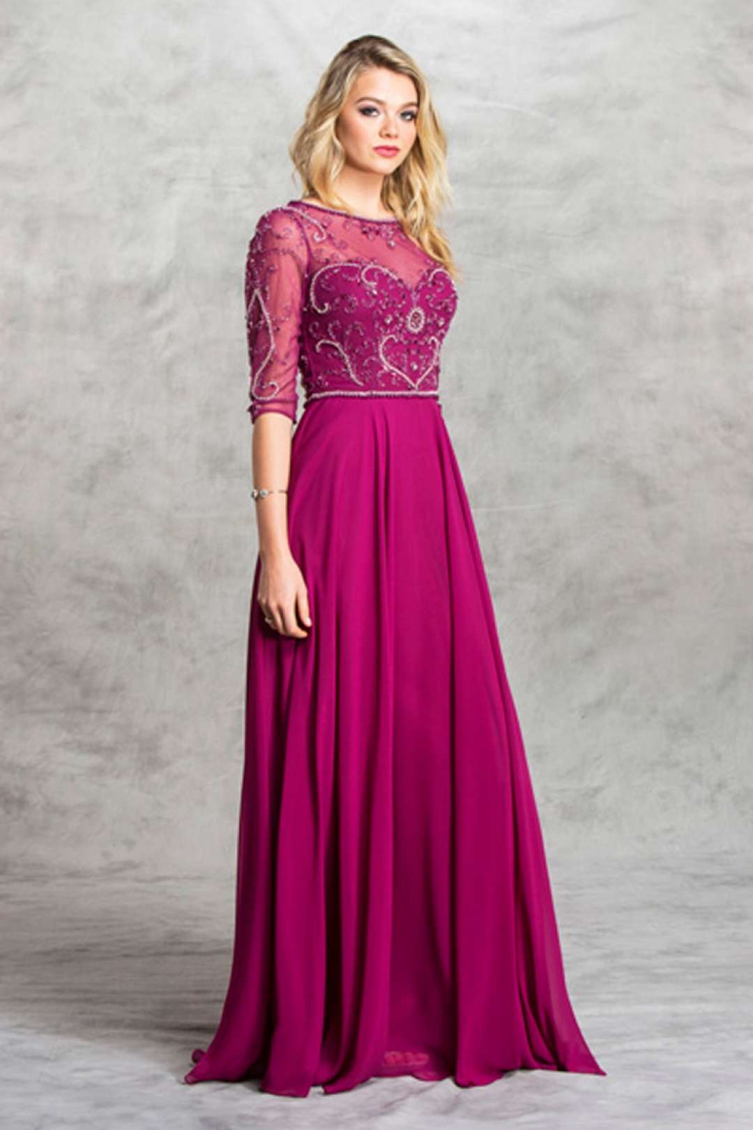 vestidos de fiesta en color rosa mexicano