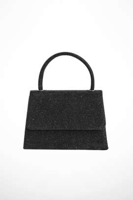 Bolsa negra con diseÃ±o en brillos 
