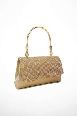 Bolsa dorada con diseÃ±o en brillos 